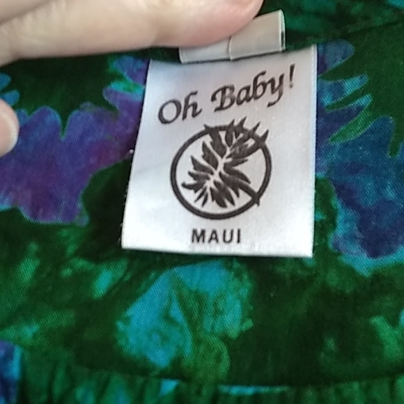 Vibrant Sleeveless Maxi Dress Green/Purple Size 3X - Picture 3 of 12